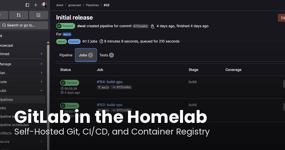 GitLab in the Homelab: Self-Hosted Git, CI/CD, and Container Registry